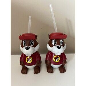 Buc-ee's Beaver 3D Sipper Drink Tumbler Cups Mugs Drinkware with Straw Buckys
